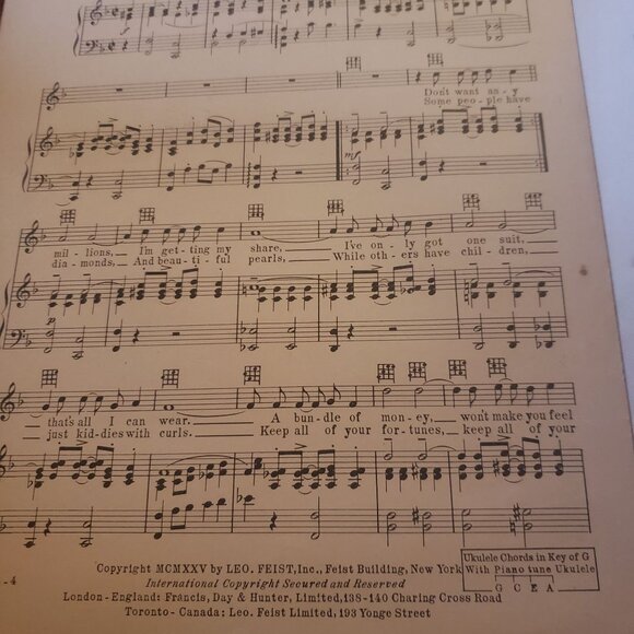 I'm Sitting On Top Of The World Fox Trot By Lewis & Young 1925 Sheet Music - Picture 3 of 3